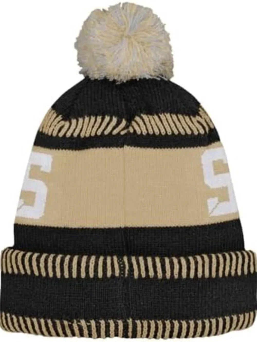 Youth Cold Weather Football Pom Beanie Hat - Team Color Knit Cap for Kids 8-20